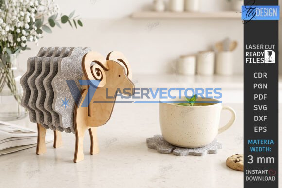 Juego de posavasos de fieltro con forma de animales - Imagen 6