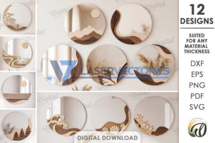Conjunto de decoración de espejos modernos