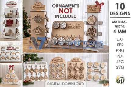 Paquete de soportes para exhibir adornos navideños