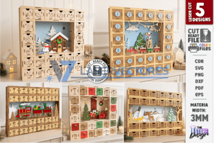 Paquete de calendarios de Adviento de Navidad
