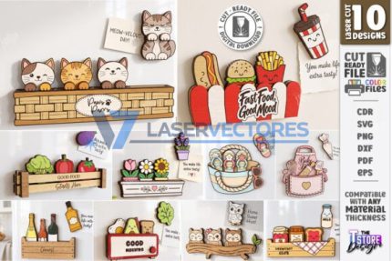 Paquete de imanes de nevera adorables