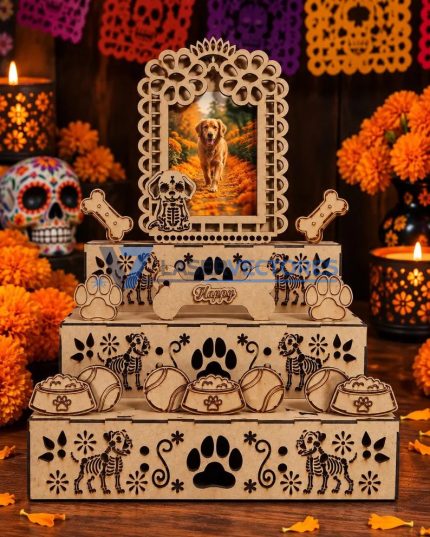 Altar de Día de Muertos para Mascotas de 3 Niveles Ofrenda para Perros