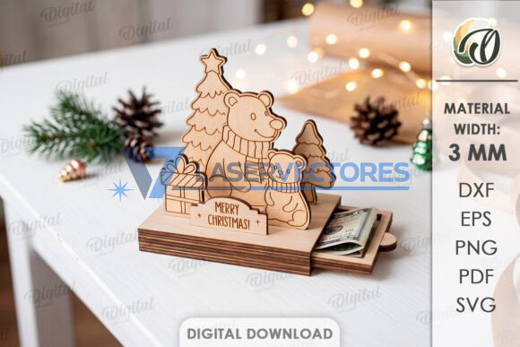 Paquete de cajas de regalo navideñas en efectivo - Imagen 2