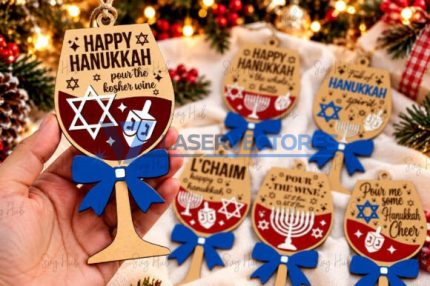 Paquete de adornos de copas de vino de Hanukkah