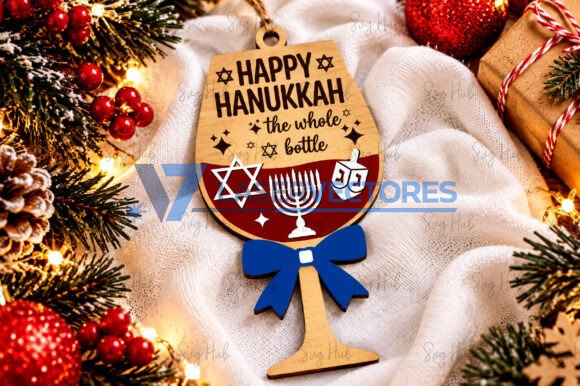 Paquete de adornos de copas de vino de Hanukkah - Imagen 3