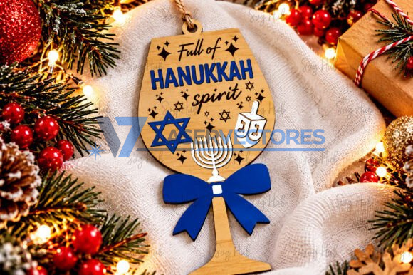 Paquete de adornos de copas de vino de Hanukkah - Imagen 4