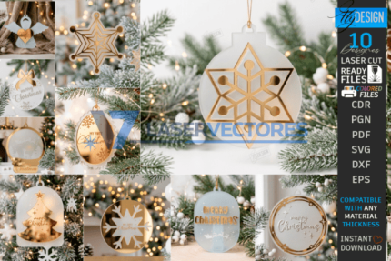 Juego de adornos navideños acrílicos