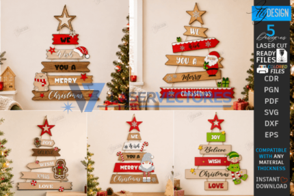 Paquete de decoración de pared con árbol de Navidad