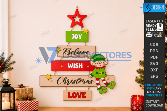 Paquete de decoración de pared con árbol de Navidad - Imagen 2