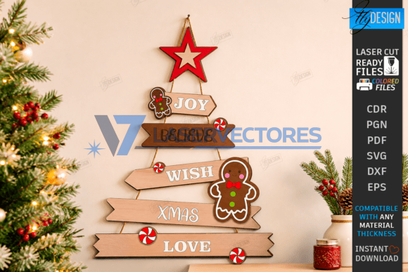 Paquete de decoración de pared con árbol de Navidad - Imagen 5